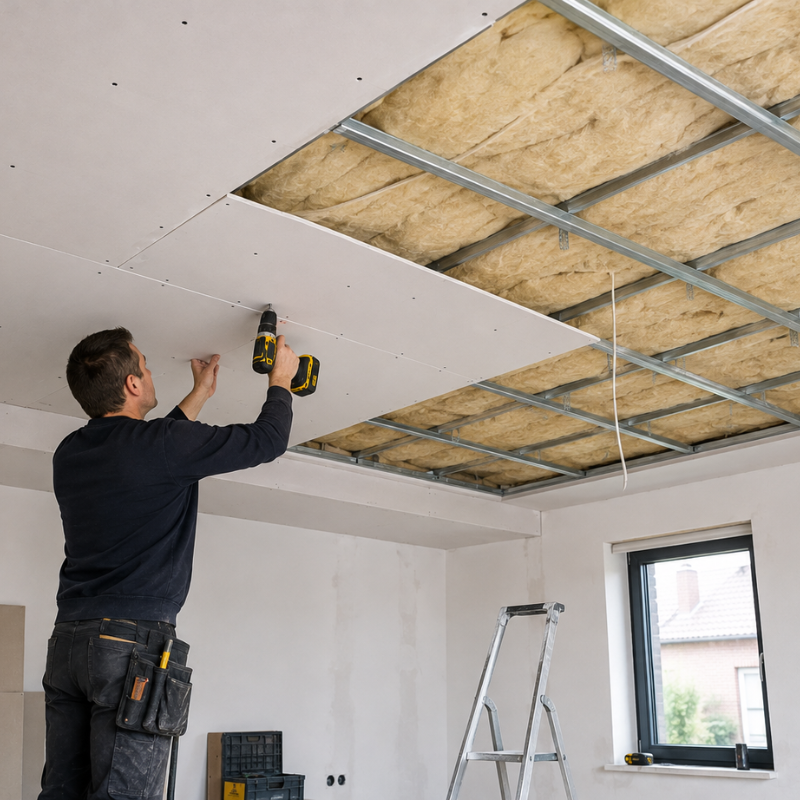 Plafond van gipsplaten maken