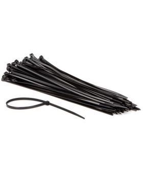 100-delige set met zwarte nylon kabelbinders - 4.8 x 300 mm