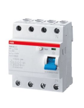 ABB Aardlekschakelaar 4-polig type A, F204A 63 A, 0,03 A, N-links (informeer naar de levertijd)  