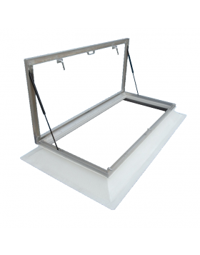 Aluminium dakbetreding (dakluik) 75x175 cm Tandem met klink met gasdrukveren (excl. koepel) (INFORMEER NAAR DE LEVERTIJD) (TIJDELIJK NIET LEVERBAAR)