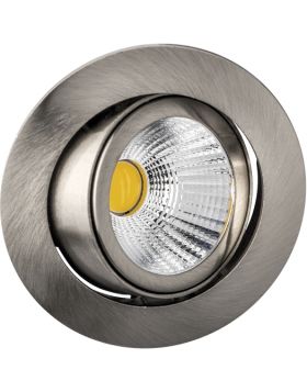 Deluna Aluminium inbouwspot kantelbaar ijzer, geborsteld comfortwit, 827