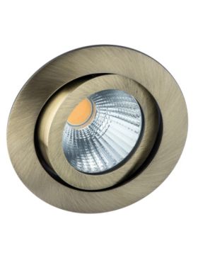 Deluna Aluminium inbouwspot LED kantelbaar dimbaar in warmte antiek messing, 7 W