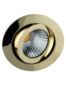 Deluna Aluminium inbouwspot LED kantelbaar dimbaar in warmte goud, 7 W