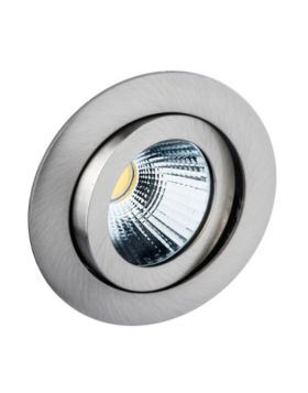 Deluna Aluminium inbouwspot LED kantelbaar dimbaar in warmte ijzer, geborsteld, 7 W