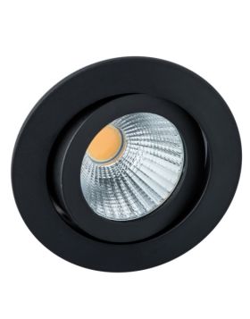 Deluna Aluminium inbouwspot LED kantelbaar dimbaar in warmte zwart, 7 W