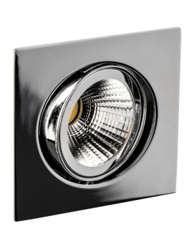 Deluna Aluminium inbouwspot VIERKANT-LED kantelbaar chroom, 8 W, 2700