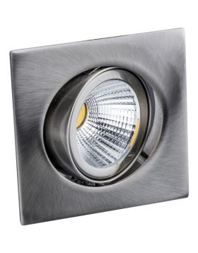 Deluna Aluminium inbouwspot VIERKANT-LED kantelbaar ijzer, geborsteld, 8 W