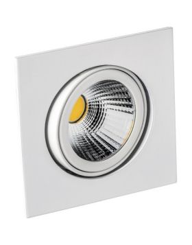 Deluna Aluminium inbouwspot VIERKANT-LED kantelbaar wit, 8 W, 2700K