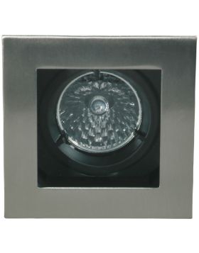 Deluna Gietaluminium-inbouwspot VIERKANT kantelbaar roestvrijstaal, 50 Watt