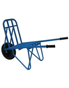 Steenkruiwagen ovale buis 4-ply band blauw - Bouwbestel Huismerk