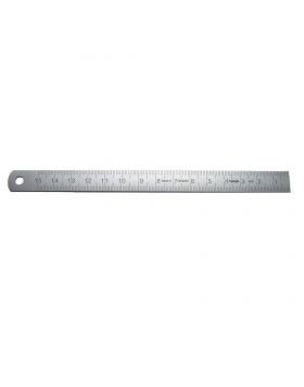 Geharde RVS liniaal met linkse schaal - 200 x 13 x 0,5 mm