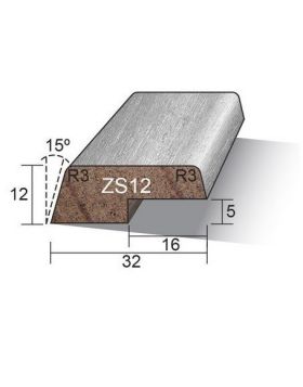Meranti glaslat zs12 12x32mm 490cm gegrond met sponning