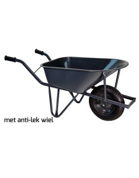 Bouw kruiwagen staal 85 Liter ovale buis verzwaard softwiel (anti-lek band) - NL-fabricaat (INFORMEER NAAR DE LEVERTIJD)