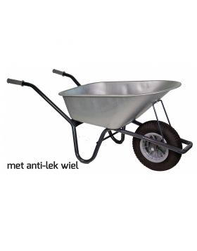 Klus kruiwagen gecoat frame 85 Liter verzinkt softwiel (anti-lek band) - NL-fabricaat 