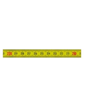 Memolon geel vlak machinemeetlint horizontaal linksoplopend - 3 m x 10 mm