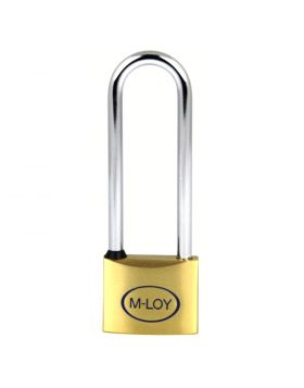 M-LOY messing hangslot met hoge beugel gelijksluitend - 50 mm (beugel: 8 x 100 x 28 mm)