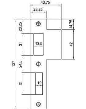 Nemef sluitplaat p1266/12 rh - d+n