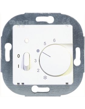 Opus 55 kamerthermostaat, verbreekcontact, met handschakelaar AAN/UIT alu - zilver - zijdeglans