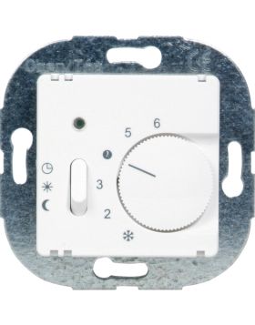 Opus 55 kamerthermostaat, verbreekcontact, met handschakelaar verlaging/AAN/UIT alu - zilver - zijdeglans