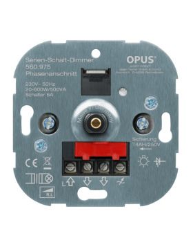 Opus seriedimmer 20-200 VA met schroefklemmen, metalen as 20- 500 VA