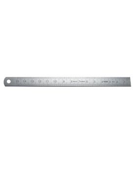 RVS liniaal met linkse schaal - 2000 x 18 x 0.5 mm