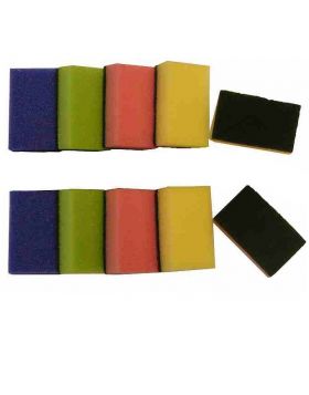 Schuurspons assorti kleuren SUPER PROF ca.90x58x30mm. 10 stuks