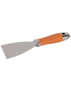 Super Prof, plamuurmes Roestvrijstaal, met soft coat greep, 125 mm