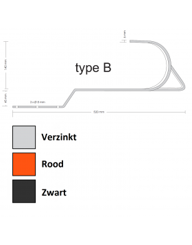 Veiligheids- & Ladderhaak verzinkt blank Type B