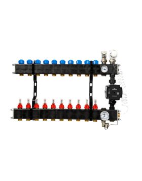 VTE composiet vloerverwarming verdeler met Grundfos UPM3 pomp 10-groeps