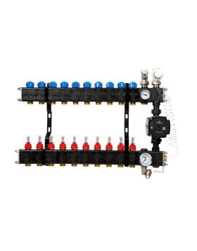 VTE composiet vloerverwarming verdeler met Grundfos UPM3 pomp 11-groeps