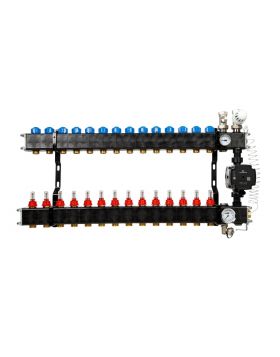 VTE composiet vloerverwarming verdeler met Grundfos UPM3 pomp 14-groeps
