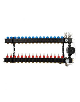 VTE composiet vloerverwarming verdeler met Grundfos UPM3 pomp 16-groeps