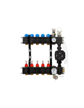 VTE composiet vloerverwarming verdeler met Grundfos UPM3 pomp 5-groeps