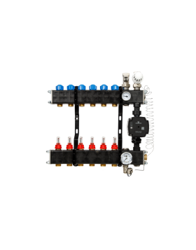 VTE composiet vloerverwarming verdeler met Grundfos UPM3 pomp 6-groeps