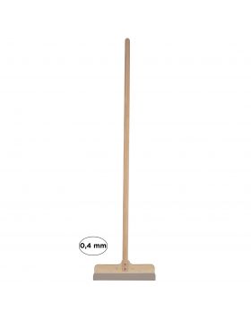 Wand-/vloerschraper met houten steel laag model - 0,4 mm