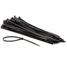 100-delige set met zwarte nylon kabelbinders - 4.8 x 300 mm