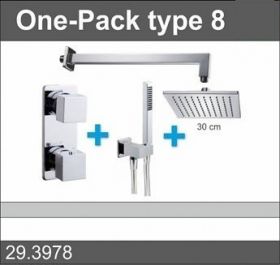 Douche One-Pack inbouwthermostaatset vierkant type 8 (30cm)