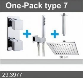 Douche One-Pack inbouwthermostaatset vierk.type 7 (30cm)