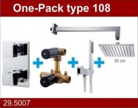 Wiesbaden Douche One-Pack inbouwthermostaatset vierk.type 108 (30cm)