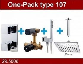 Wiesbaden Douche One-Pack inbouwthermostaatset vierk.type 107 (30cm)