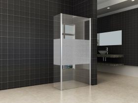 Wiesbaden zijwand + hoekprofiel 300x2000 10mm NANO gedeeltelijk matglas