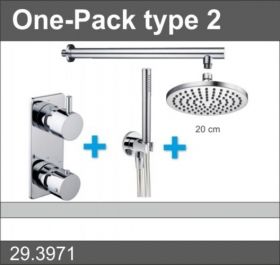 Douche One-Pack inbouwthermostaatset rond type 2 (20cm)