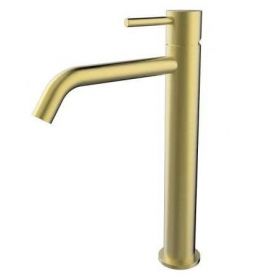 Wiesbaden Style XL hoge wastafelmengkraan geborsteld messing