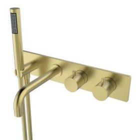 Wiesbaden Style inbouw badthermostaat muur geborsteld messing