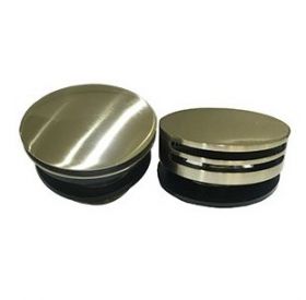 Wiesbaden Set knop/plug badoverloopcomb. +vulfunctie rond geborsteld staal