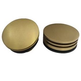 Wiesbaden Set knop/plug badoverloopcomb. +vulfunctie rond geborsteld messing