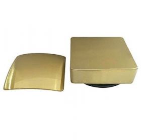 Wiesbaden Set knop/plug badoverloopcomb. +vulfunctie vierkant geborsteld messing