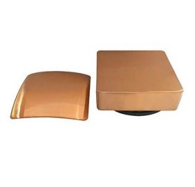 Wiesbaden Set knop/plug badoverloopcomb. +vulfunctie vierkant geborsteld koper