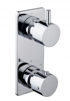 Caral inbouw 2-wegs douchethermostaat rond | Chroom