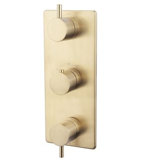 Wiesbaden Caral afbouwdeel inbouwthermostaat 3 weg geborsteld messing